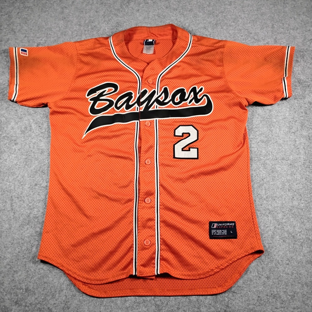 Uniforms Express Bowie Baysox Baseball Jersey Mens Large Orange Button Front